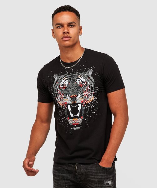 Alessandro Zavetti Growler Paint T-Shirt Jet Black