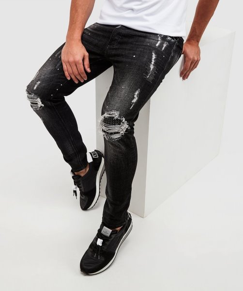 Black Alessandro Zavetti Damiano 2.0 Slim Denim Jean