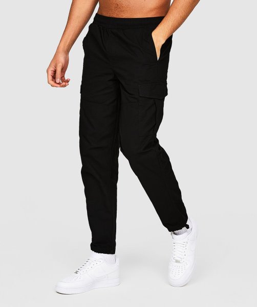Alessandro Zavetti Jet Black Larno Core Woven Cargo Pant