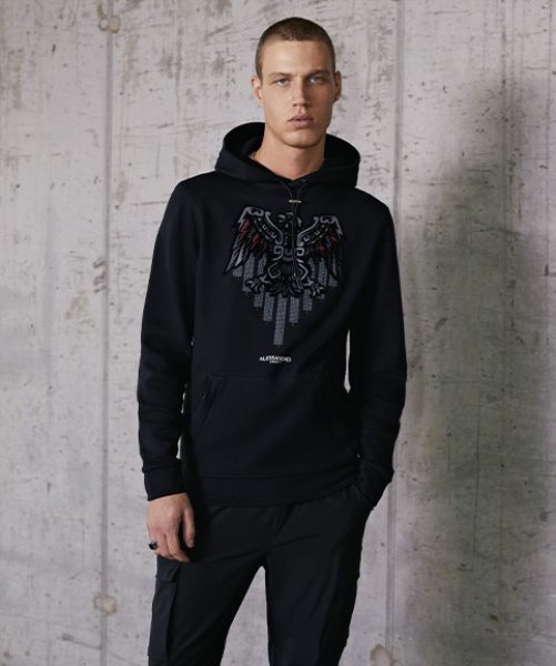 Jet Black Alessandro Zavetti Aztec Stripe 2.0 Overhead Hoodie