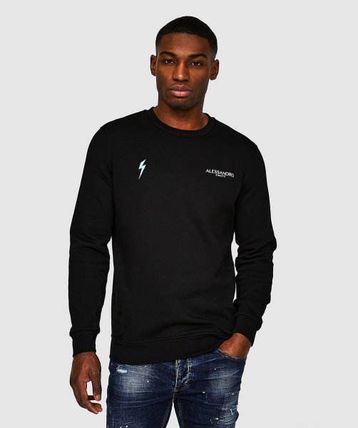 Jet Black Aztec Beam Back Logo Sweatshirt Alessandro Zavetti