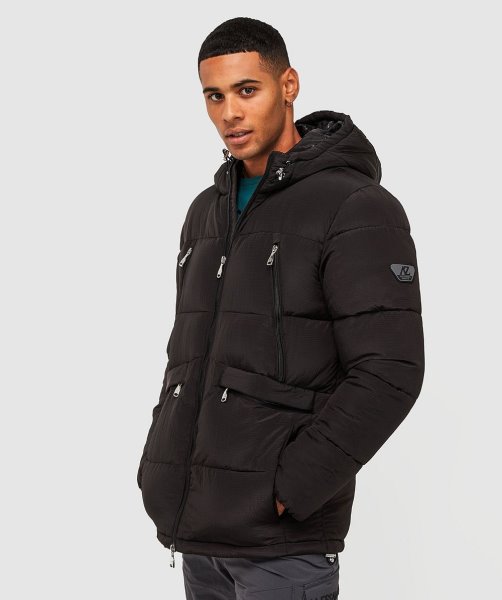 Black Alessandro Zavetti Minivo Ripstop Puffer Jacket