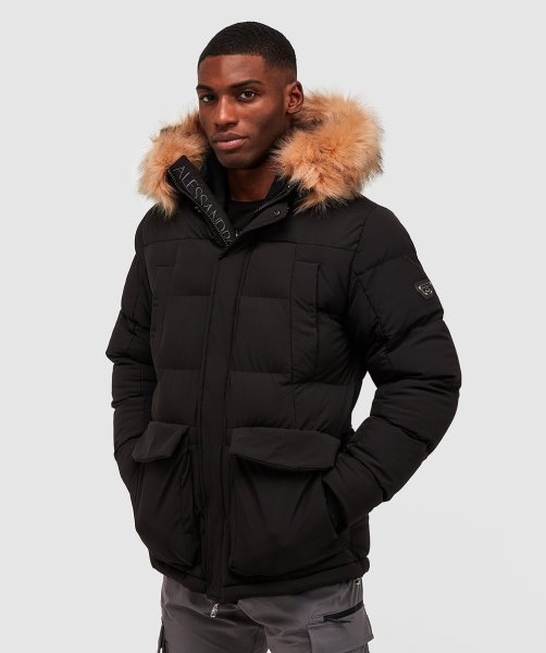 Black Leto 2.0 Puffer Parka Jacket Alessandro Zavetti
