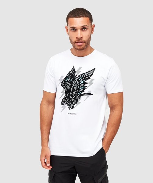 Alessandro Zavetti Aztec Bolt Eagle T-Shirt Optic White