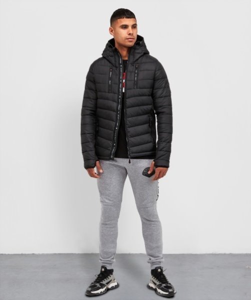 Black Alessandro Zavetti Miata Hybrid Puffer Jacket