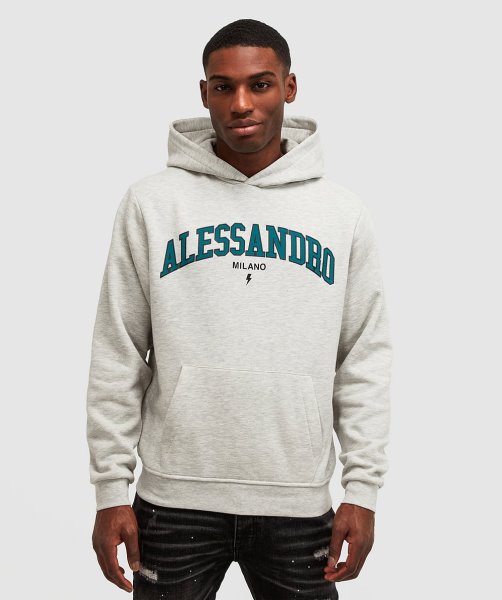 Alessandro Zavetti Grey Marl Challenger Overhead Hoodie