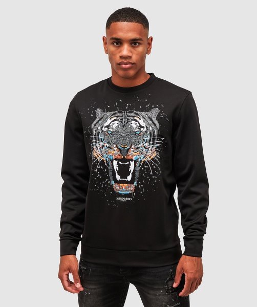 Growler Paint Sweatshirt Jet Black Alessandro Zavetti