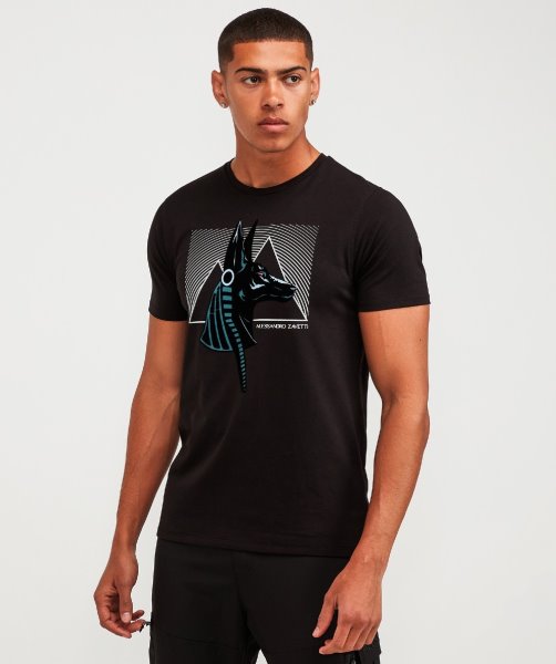 Black Anubis Profile T-Shirt Alessandro Zavetti