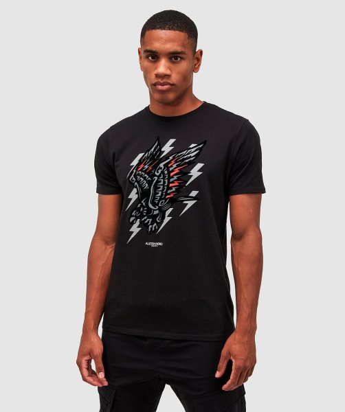 Aztec Bolt Eagle T-Shirt Jet Black Alessandro Zavetti