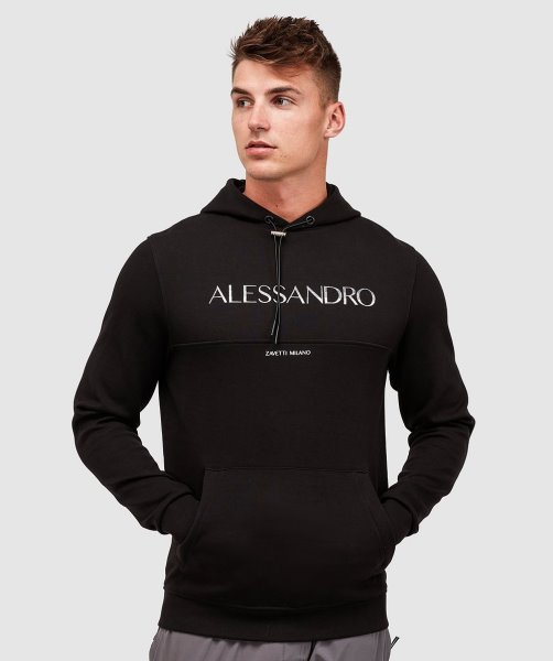 Black Alorta Overhead Hoodie Alessandro Zavetti