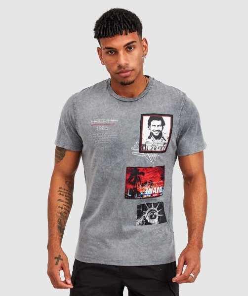 Washed Black Don Miami Distressed T-Shirt Alessandro Zavetti