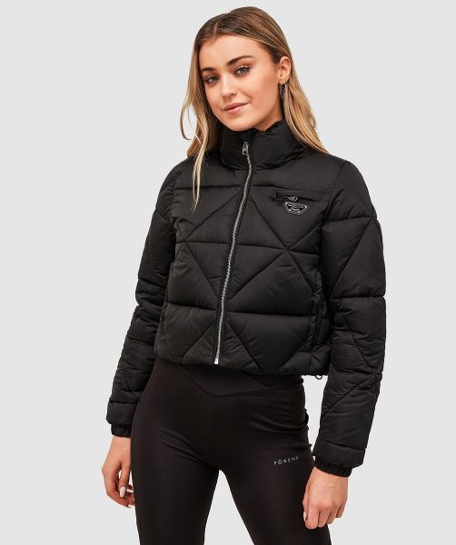 Black Alessandro Zavetti Womens Della Diamond Puffer Jacket