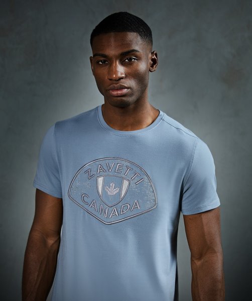 Alessandro Zavetti Blue Grey Silvatino T-Shirt