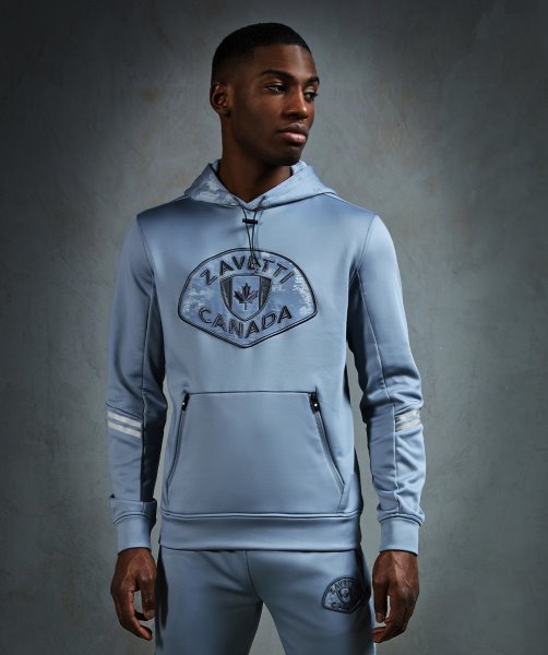 Blue Grey Silvatino Overhead Hoodie Alessandro Zavetti