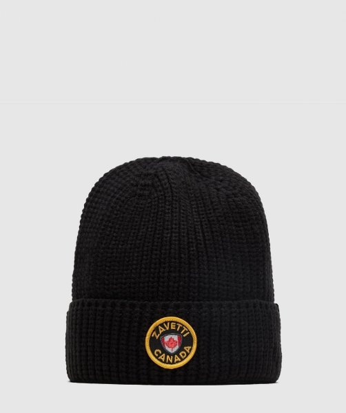 Black Alessandro Zavetti Verrio Contrast Logo Beanie