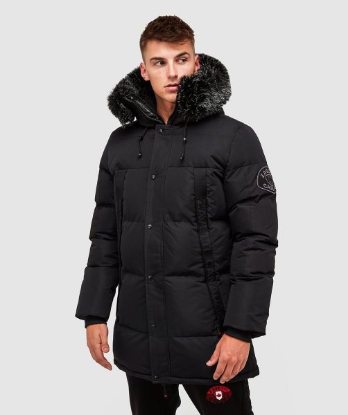 Alessandro Zavetti Aylmer Long Puffer Parka Jacket Black