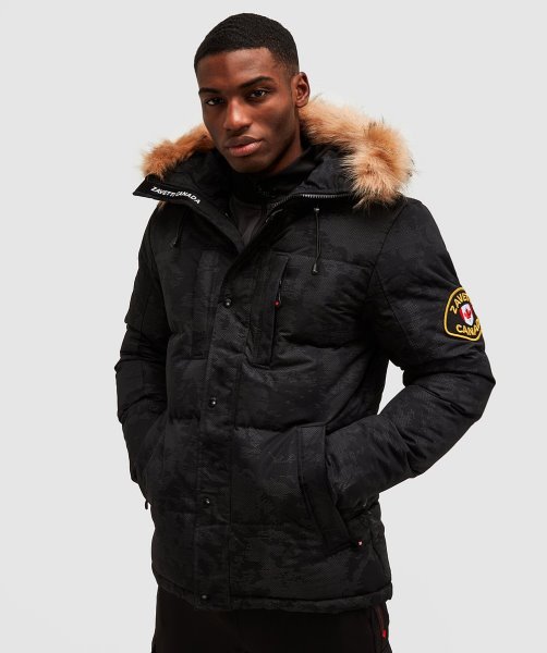 Jet Black Oshawa 2.0 Reflective Puffer Parka Jacket Alessandro Zavetti