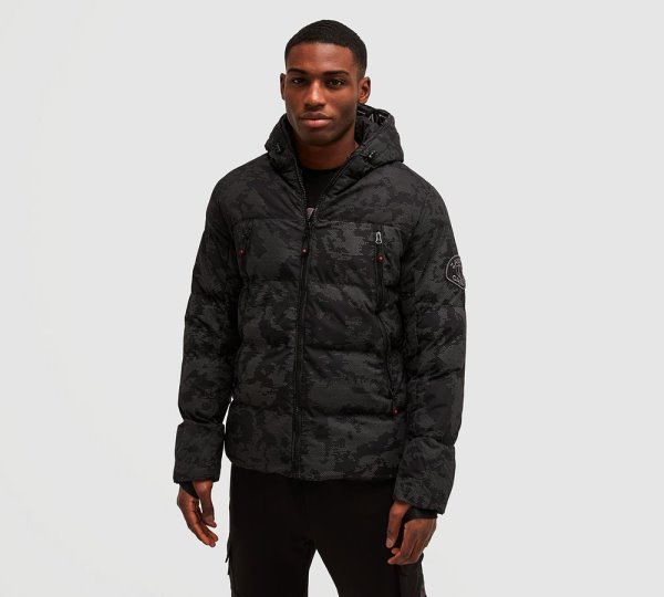 Alessandro Zavetti Jet Black Malvini 2.0 Reflective Puffer Jacket