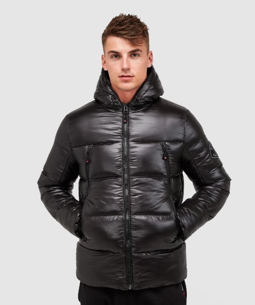 Black Malvini 2.0 Shiny Puffer Jacket Alessandro Zavetti