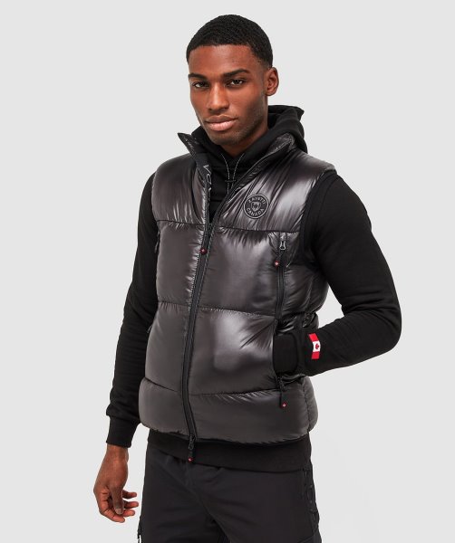 Malvini 2.0 Shiny Puffer Gilet Jet Black Alessandro Zavetti