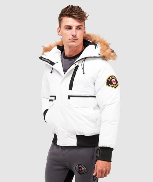 Abelli 2.0 Hooded Bomber Jacket White Alessandro Zavetti