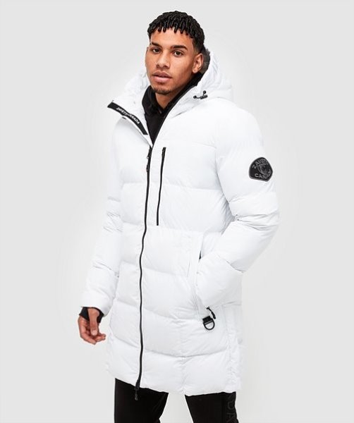 Grayson Longline Puffer Jacket White Alessandro Zavetti