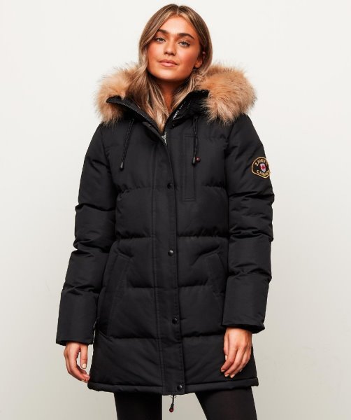 Alessandro Zavetti Womens Goshawa Puffer Parka Jacket BLACK