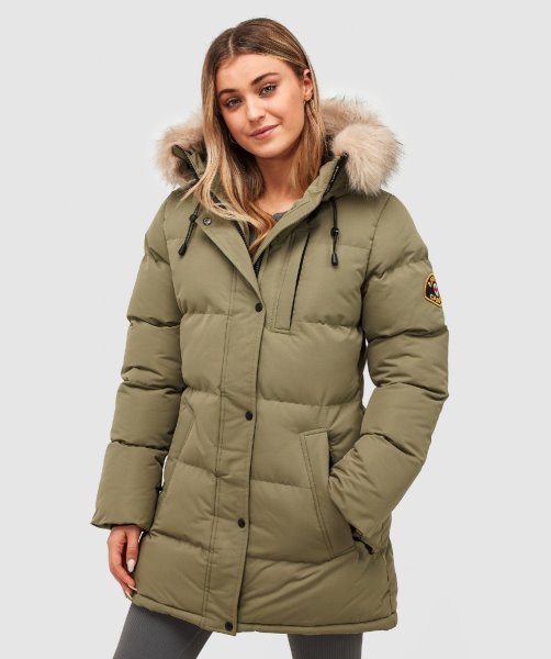 Womens Goshawa Puffer Parka Jacket Green Alessandro Zavetti