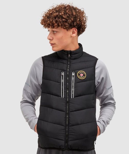 Black Junior Meslin Puffer Gilet Alessandro Zavetti