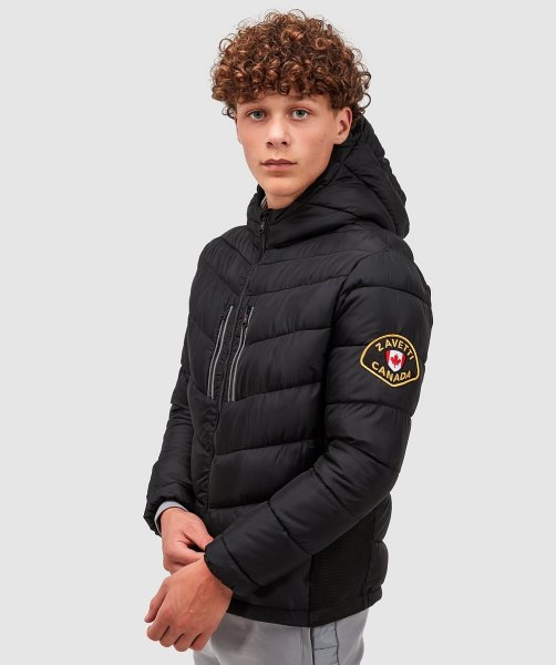 Junior Meslin Hybrid Puffer Jacket Alessandro Zavetti Black