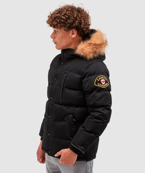 Junior Oshawa 3.0 Puffer Parka Jacket Black Alessandro Zavetti